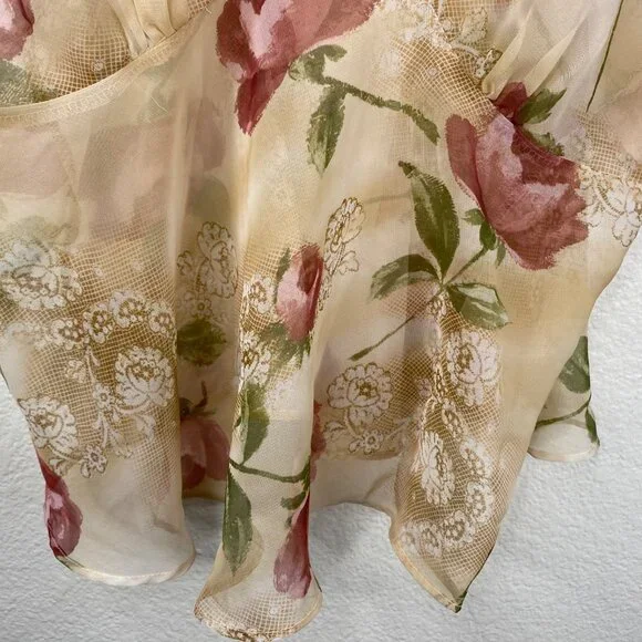 Avenue Body Babydoll Cami Women's Semi Sheer Lace Floral Multicolor Sz 18/20 - Picture 6 of 10